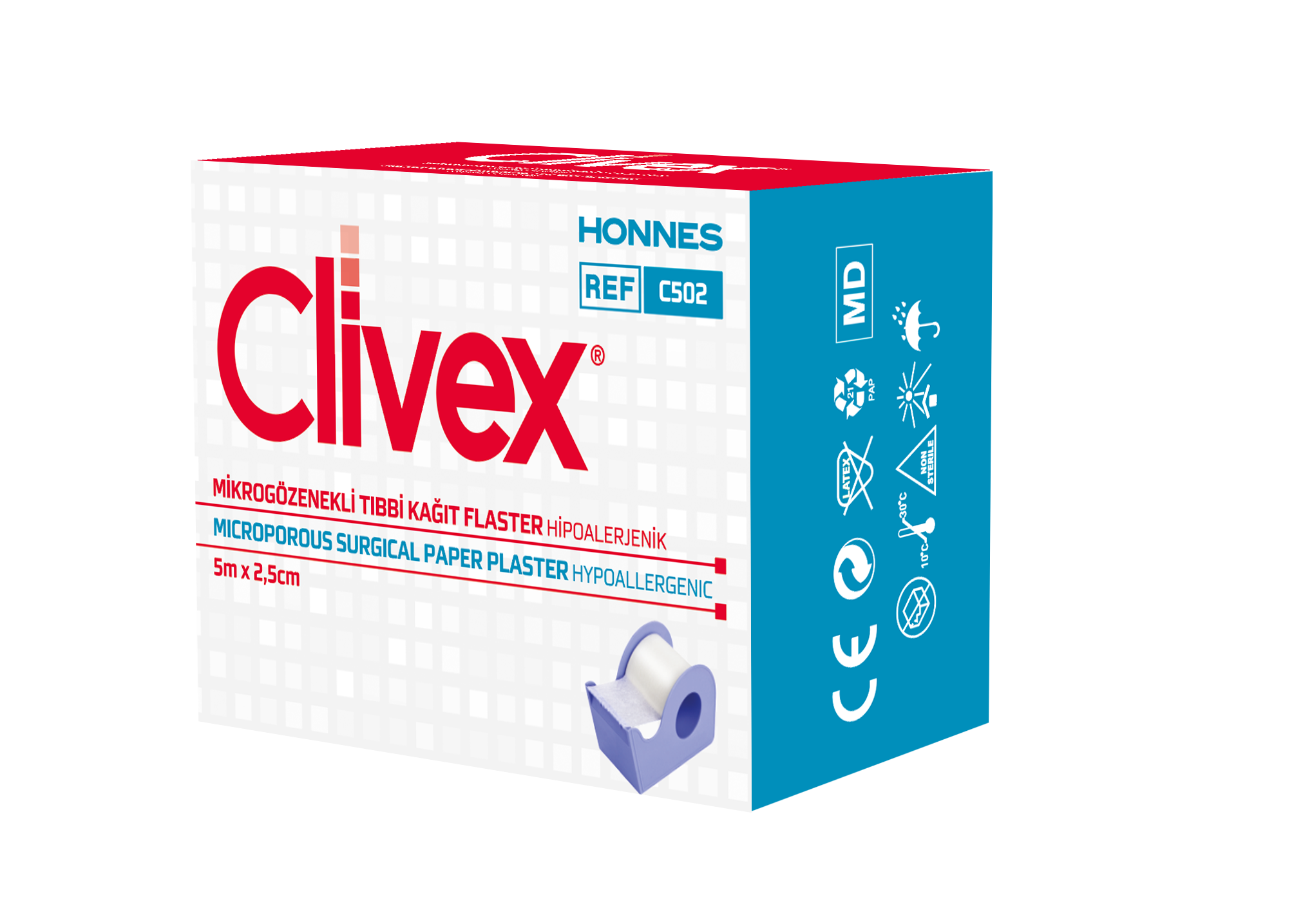 CLIVEX PLASTER PRZYLEPIEC MICROPORE 5m x 2,5cm