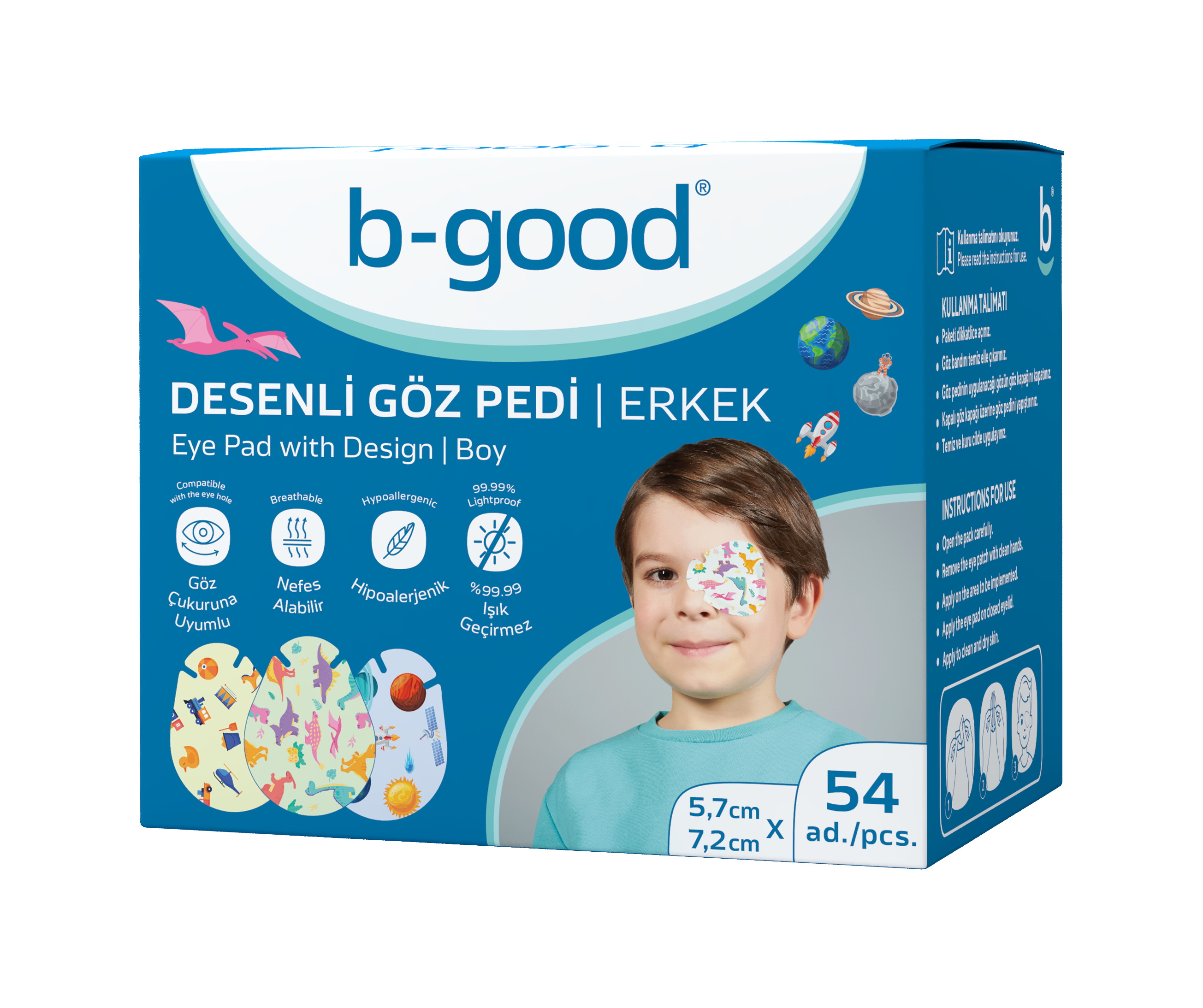 B-GOOD PLASTRY NA OKO MOTYW BOY 5,7x7,2cm 54szt